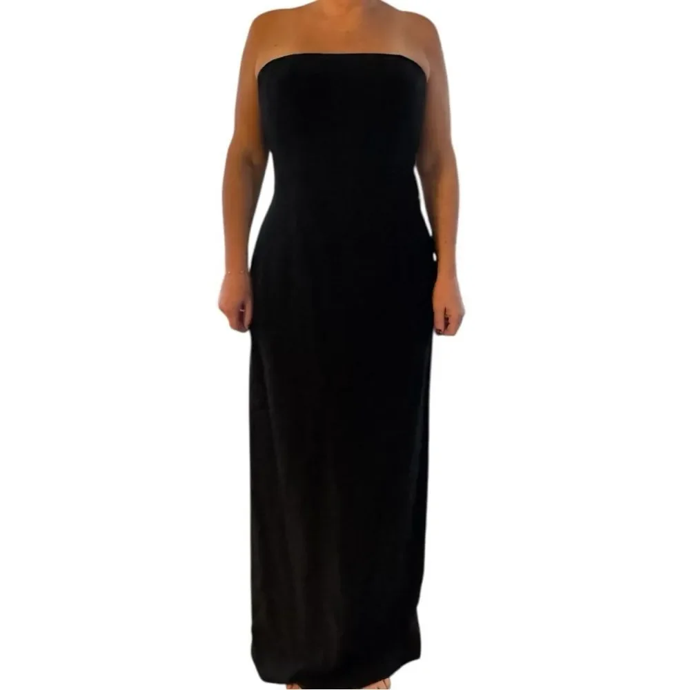 Vintage Bob Mackie Elegant Black Strapless Evening Dress NWT